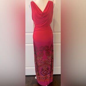 NWOT VINTAGE CACHE MAXI DRESS SIZE SMALL PINK FUCHSIA